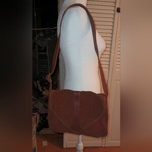 Stocko Vintage Reddish Brown Suede Shoulder Bag